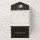 Elegante Vintage Hochzeit Einladung Jugendstil (Außenbereich)