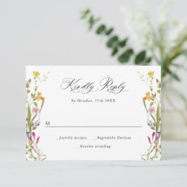 Elegante Vintage Hochzeit im französischen Garten RSVP Karte