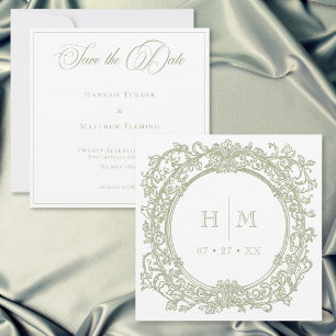 Elegante Vintage-Hochzeit im grünen Garten mit Wap Save The Date