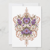 Elegante Vintage Hochzeit im Jugendstil Einladung (Rückseite)