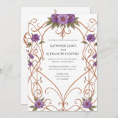 Elegante Vintage Hochzeit im Jugendstil Einladung (Vorne/Hinten)