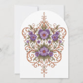 Elegante Vintage Hochzeit im Jugendstil Einladung (Rückseite)