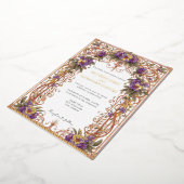 Elegante Vintage Hochzeit im Jugendstil Folieneinladung (Gedreht)