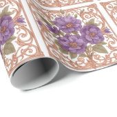 Elegante Vintage Hochzeit im Jugendstil Geschenkpapier (Rolleneckpunkt)