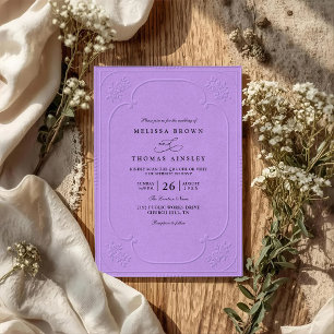 Elegante Vintage-Hochzeit mit geprägtem QR-Code Einladung