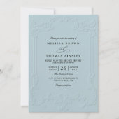 Elegante Vintage Hochzeit mit geprägtem QR-Code Einladung (Vorderseite)