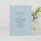 Elegante Vintage Hochzeit mit geprägtem QR-Code Einladung (Stehend Vorderseite)