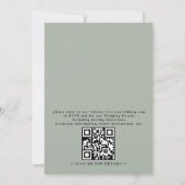 Elegante Vintage-Hochzeit mit geprägtem QR-Code Einladung (Rückseite)