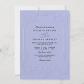 Elegante Vintage-Hochzeit mit geprägtem QR-Code Einladung (Vorderseite)