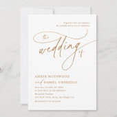 Elegante Vintage Hochzeit mit weißer und goldener Einladung (Vorderseite)