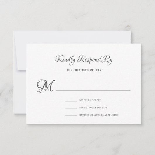 Elegante Vintage Hochzeit RSVP Karte (Vorderseite)