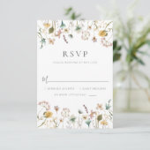 Elegante Vintage Hochzeit von Blume RSVP Karte (Stehend Vorderseite)