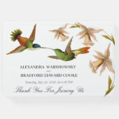 Elegante Vintage Hochzeit von Hummingbird Gästebuch (Rückseite)
