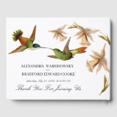 Elegante Vintage Hochzeit von Hummingbird Gästebuch (Rückseite)