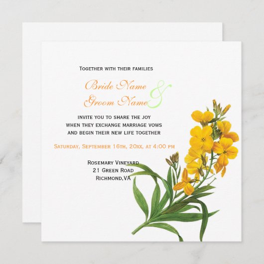 Elegante Vintage Hochzeit von Redoute Einladung (Vorne/Hinten)