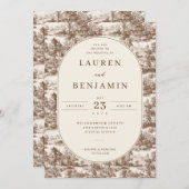 Elegante Vintage-Hochzeitseinladung Einladung (Vorne/Hinten)