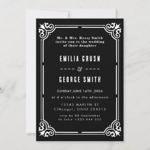 Elegante Vintage-Hochzeitseinladung Einladung