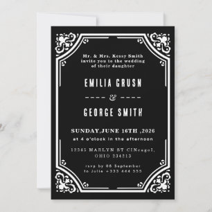 Elegante Vintage-Hochzeitseinladung Einladung