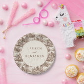 Elegante Vintage-Hochzeitseinladung Pappteller (Party)