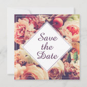 Elegante Vintage Hochzeitserklärung, Blume Motif (Vorderseite)