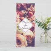 Elegante Vintage Hochzeitserklärung, Blume Motif (Stehend Vorderseite)