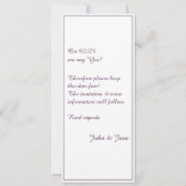 Elegante Vintage Hochzeitserklärung, Blume Motif (Rückseite)