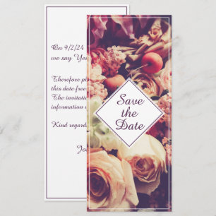 Elegante Vintage Hochzeitserklärung, Blume Motif