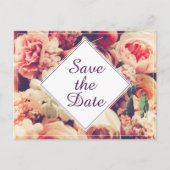 Elegante Vintage Hochzeitserklärung, Blume Motif Feiertagspostkarte (Vorderseite)