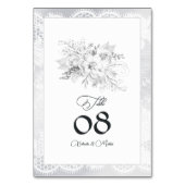 Elegante Vintage Hochzeitsfeier an der Spitze Tischnummer (Rückseite)