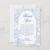 Elegante Vintage Hochzeitsfeier Dankeskarte (Vorderseite)