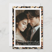 Elegante Vintage Hochzeitsfeier Einladung (Rückseite)