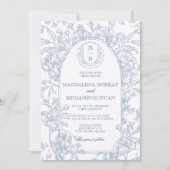 Elegante Vintage Hochzeitsfeier Einladung (Vorderseite)