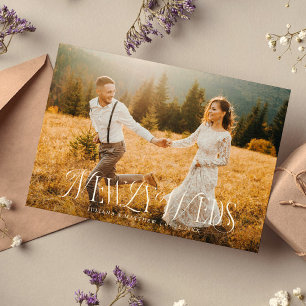 Elegante Vintage-Hochzeitsfoto für Frischvermählte Ankündigung
