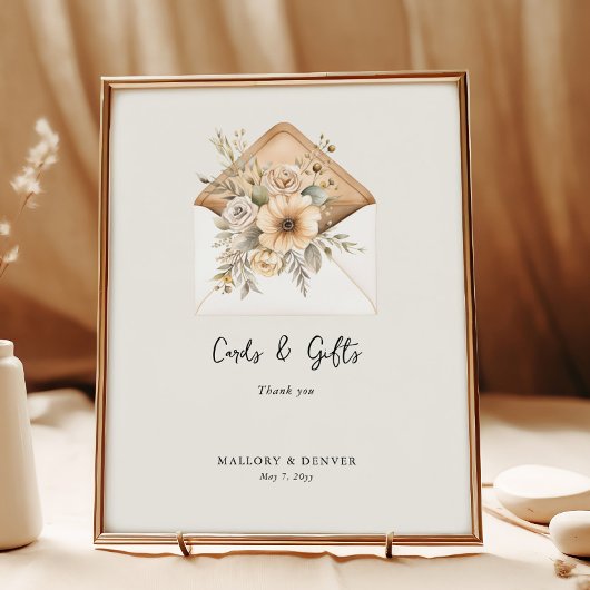 Elegante Vintage Hochzeitskarten und Geschenke Poster