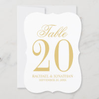 Elegante Vintage-Hochzeitstisch-Nummernkarte