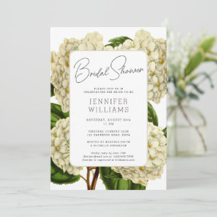 Elegante Vintage-Hortensien-Blumen-Brautparty Einladung