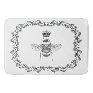 Elegante Vintage Hummel-Biene u. Blumenrahmen Badematte