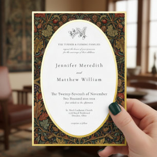 Elegante Vintage Hütte Botanische Hochzeit im Herb Folieneinladung