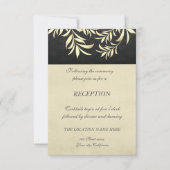 Elegante Vintage Imitate Gold Blätter Hochzeitsemp Einladung (Vorderseite)