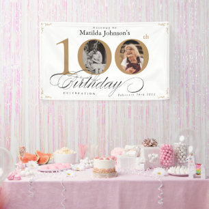 Elegante Vintage-Individual-Foto-100. Geburtstagsf Banner