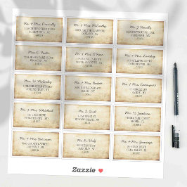 Elegante, Vintage, individuelle Gästetiketten Aufkleber