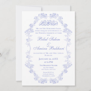 Elegante Vintage islamische Hochzeit Einladung