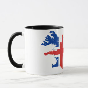 Elegante Vintage Island-Flaggen-Covered-Keramik Tasse