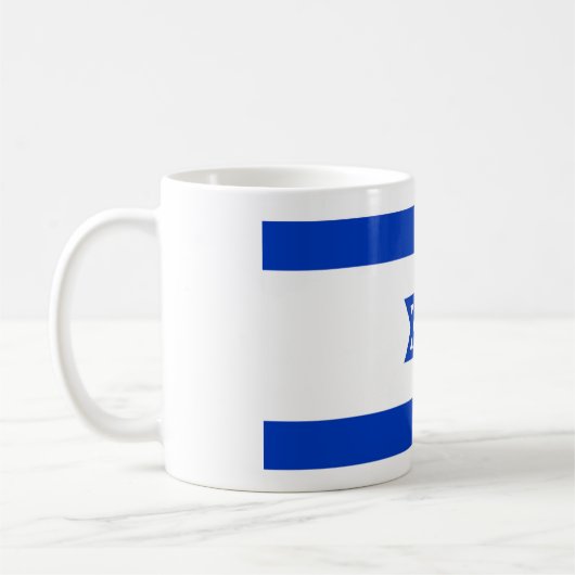 Elegante Vintage israelische Flagge Kaffeetasse (Links)