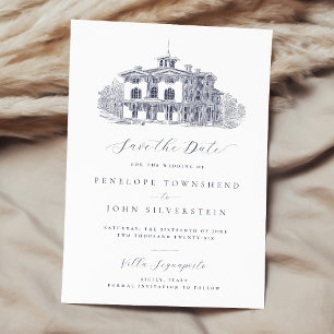 Elegante Vintage-Italienische Villen-Hochzeitsdest Save The Date