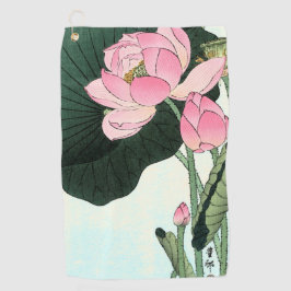 Elegante Vintage japanische Rosa Lotus Blume Golfhandtuch