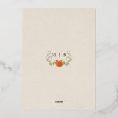 Elegante Vintage Jugendstil-Blumengestelle Hochzei Folieneinladung (Rückseite)