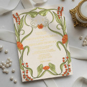 Elegante Vintage Jugendstil-Blumengestelle Hochzei Folieneinladung