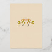 Elegante Vintage Jugendstil-Deko Hochzeit der Natu Folieneinladung (Rückseite)