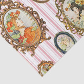 Elegante Vintage Jugendstil-Girls-Blume Seidenpapier (Detail)